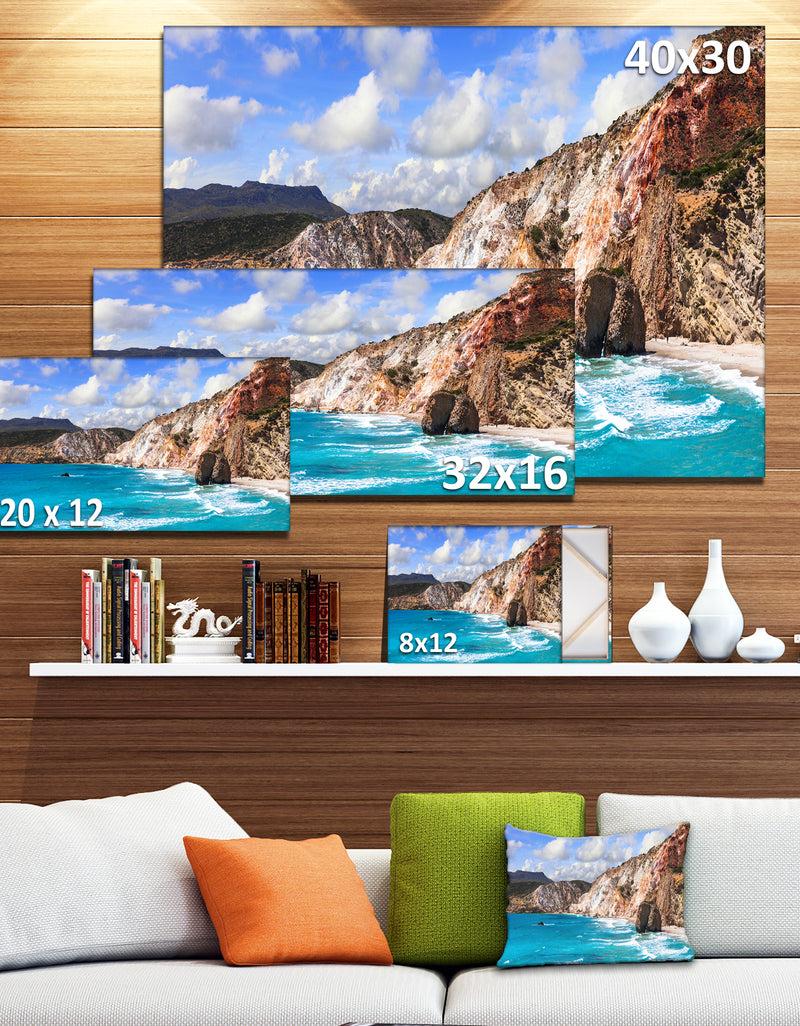 DesignQ Greek Islands Scenic Beaches - Landscape Canvas Wall Artwork