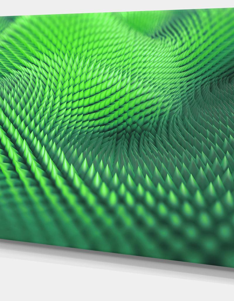 DesignQ Green 3D Spiny Texture - Abstract Artwork On Canvas