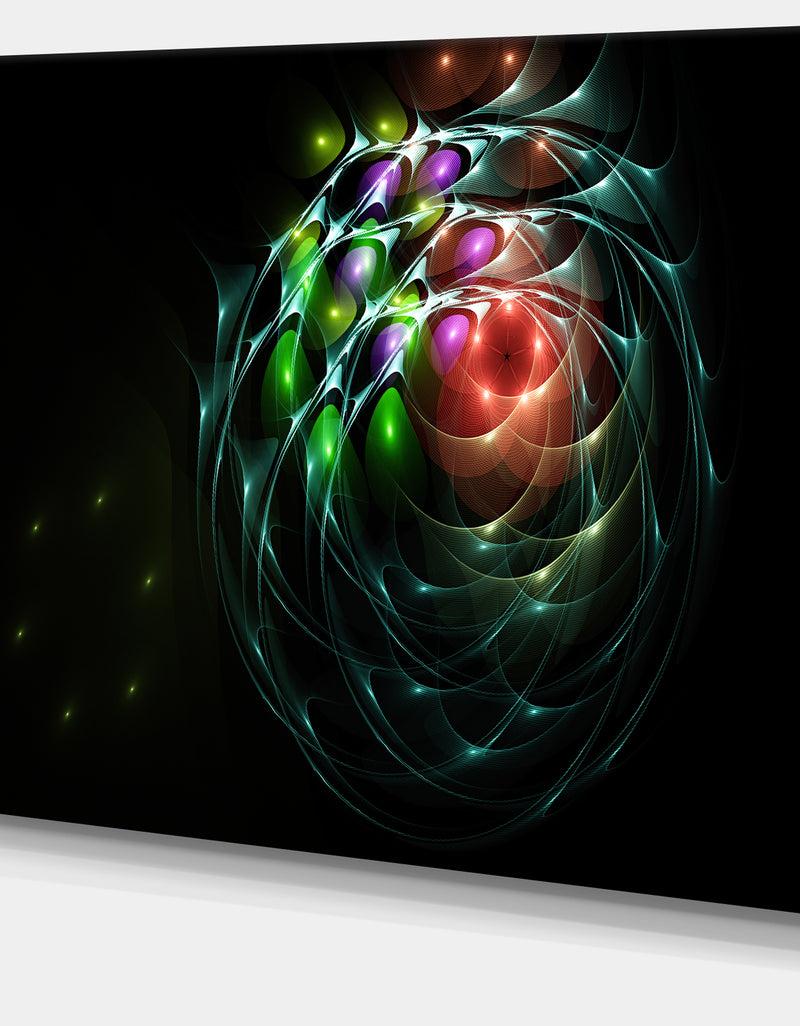 DesignQ Green 3D Surreal Fractal Design'Large Abstract Canvas Art Print