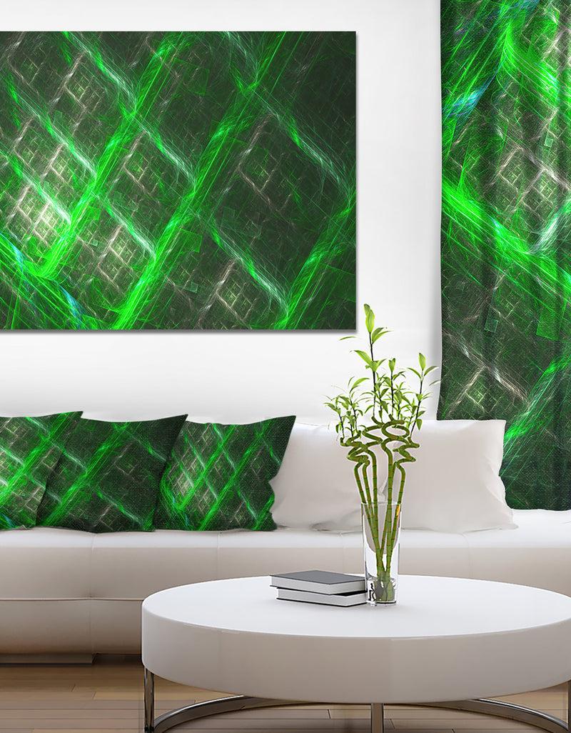 DesignQ Green Abstract Metal Grill - Extra Large Abstract Art on Canvas