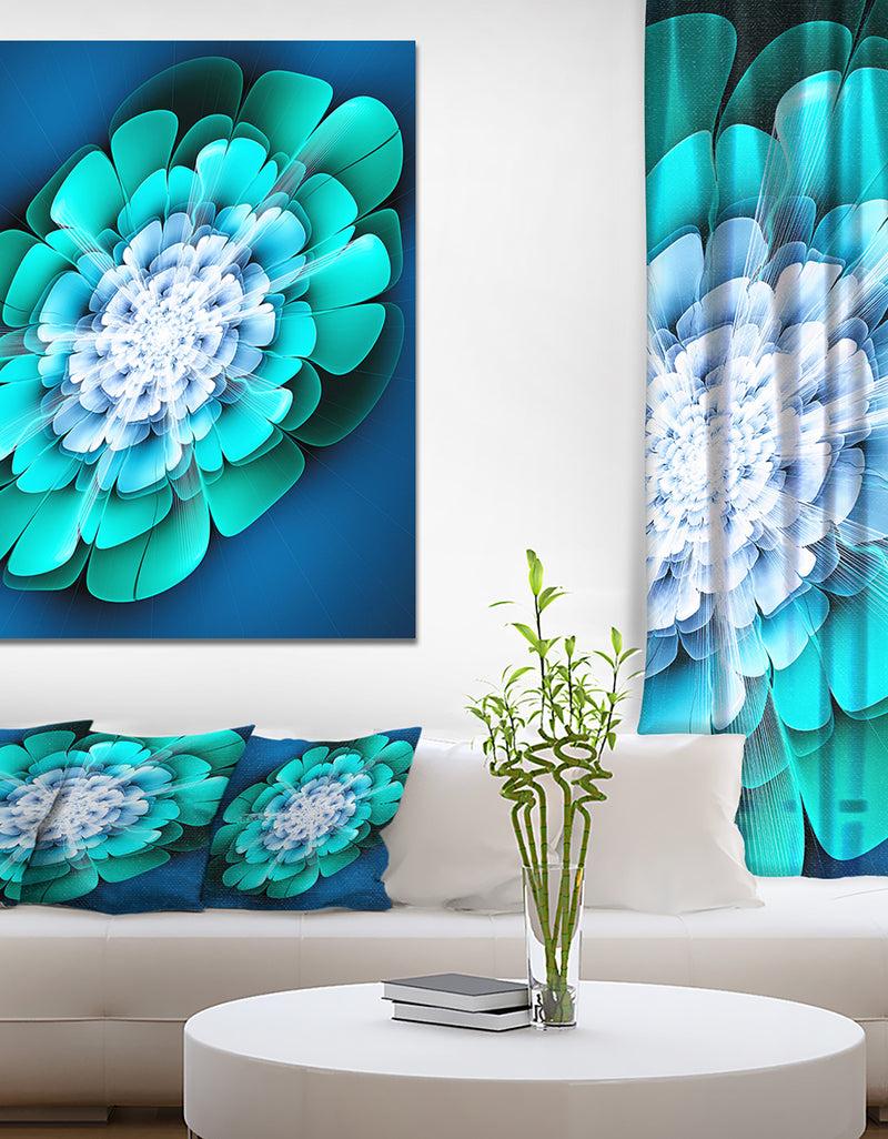 DesignQ Green and Blue 3D Illustration - Floral Contemporary Art on wrapped Canvas