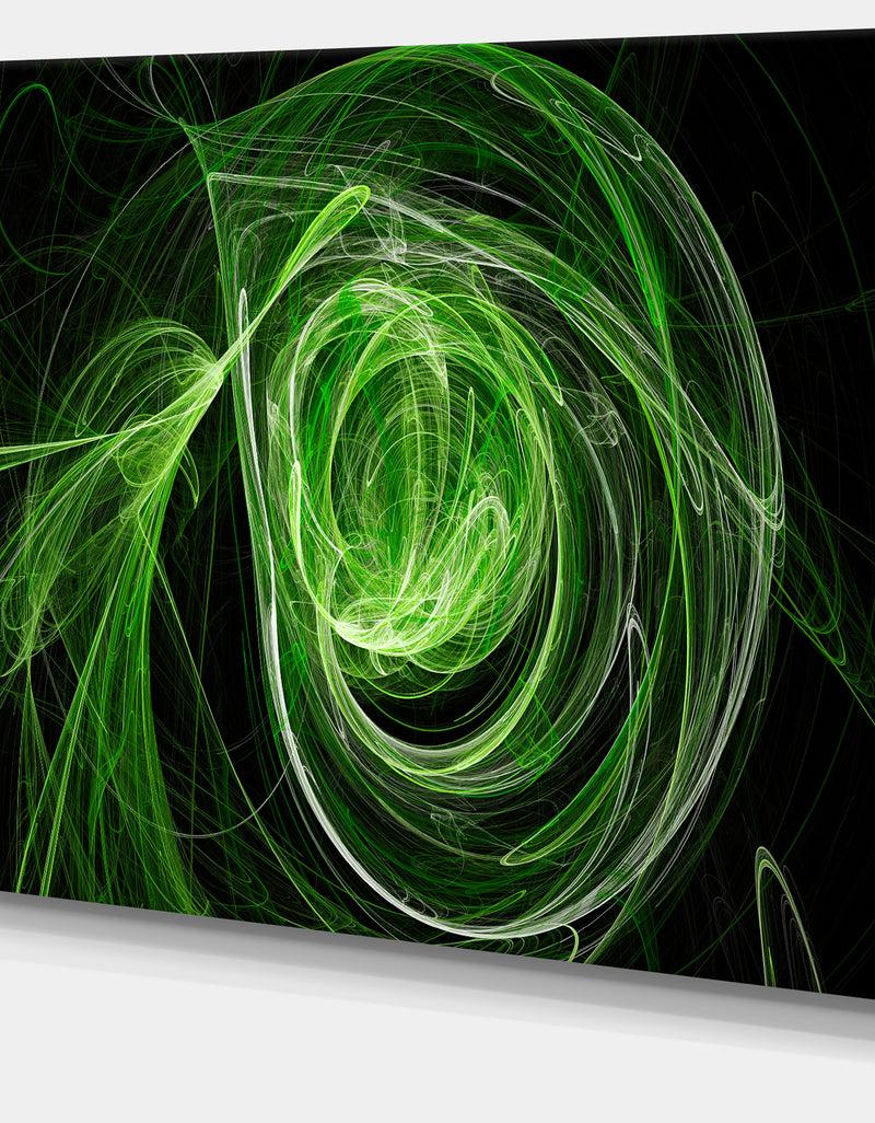 DesignQ Green Ball Of Yarn - Abstract Digital Art Canvas Print