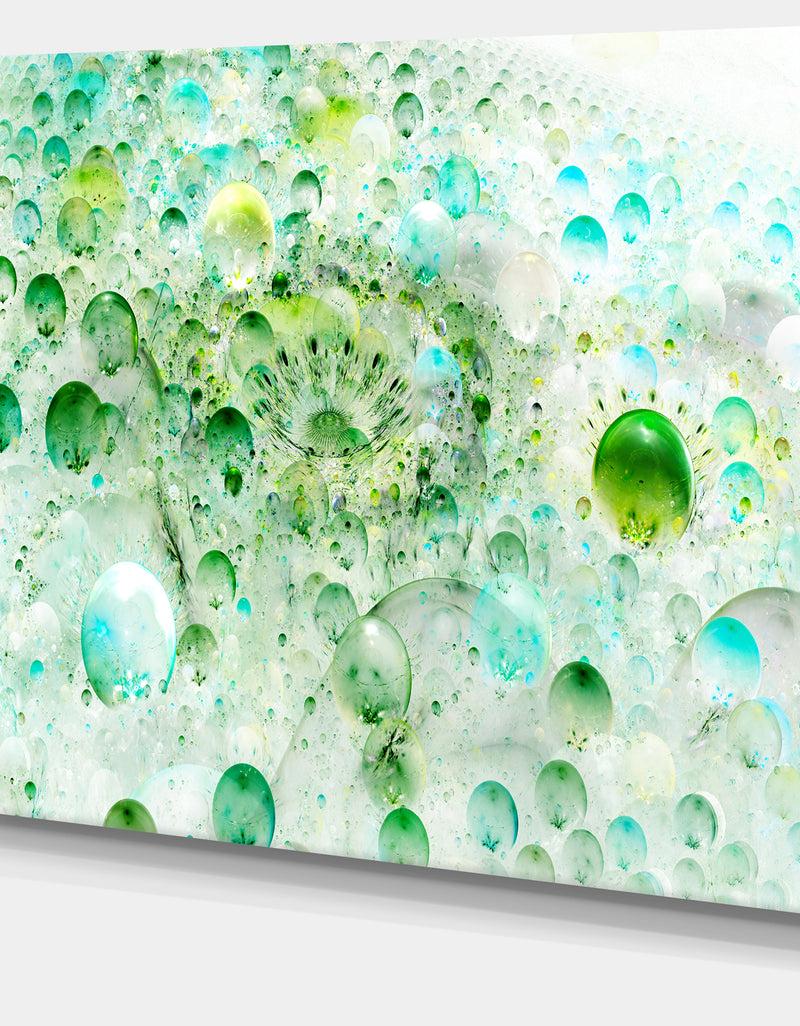 DesignQ Green Blue Fractal Molecules - Extra Large Abstract Canvas Wall Art