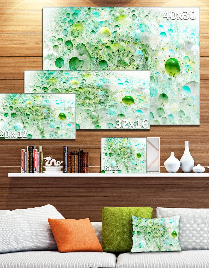 DesignQ Green Blue Fractal Molecules - Extra Large Abstract Canvas Wall Art