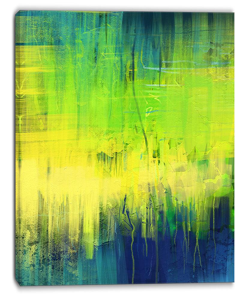 DesignQ Green Blue Fusion - Abstract Canvas Art Print