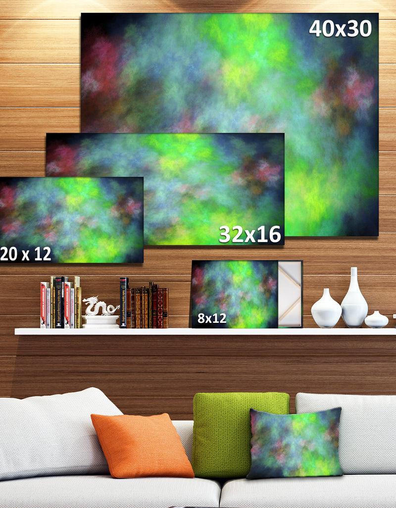 DesignQ Green Blue Sky With Stars'Extra Large Abstract Canvas Art Print