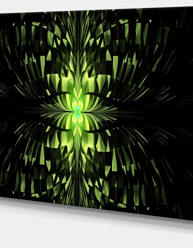 DesignQ Green Butterfly Pattern On Black - Extra Large Abstract Canvas Art Print Canvas