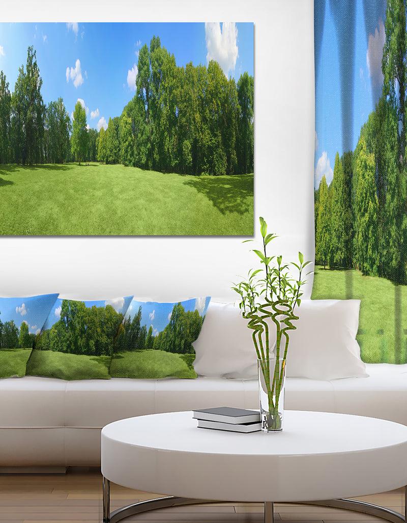 DesignQ Green City Park Panorama - Extra Large Landscape Canvas Art Print