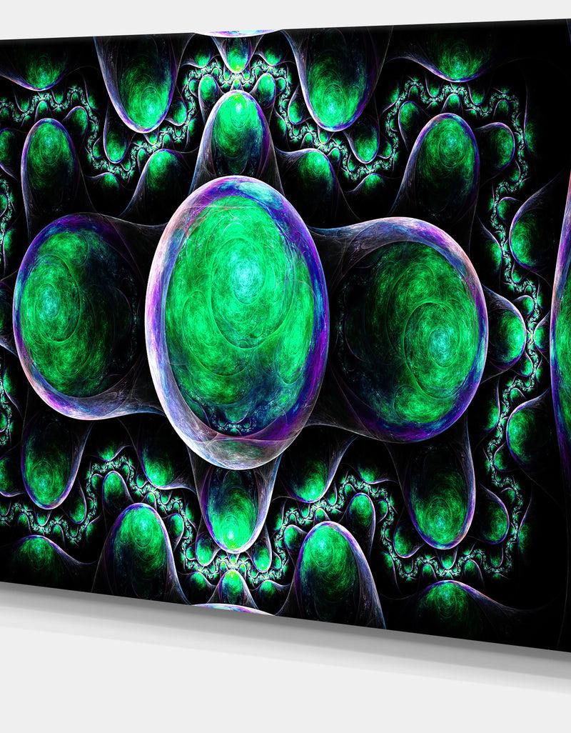 DesignQ Green Exotic Fractal Pattern - Abstract Art On Canvas