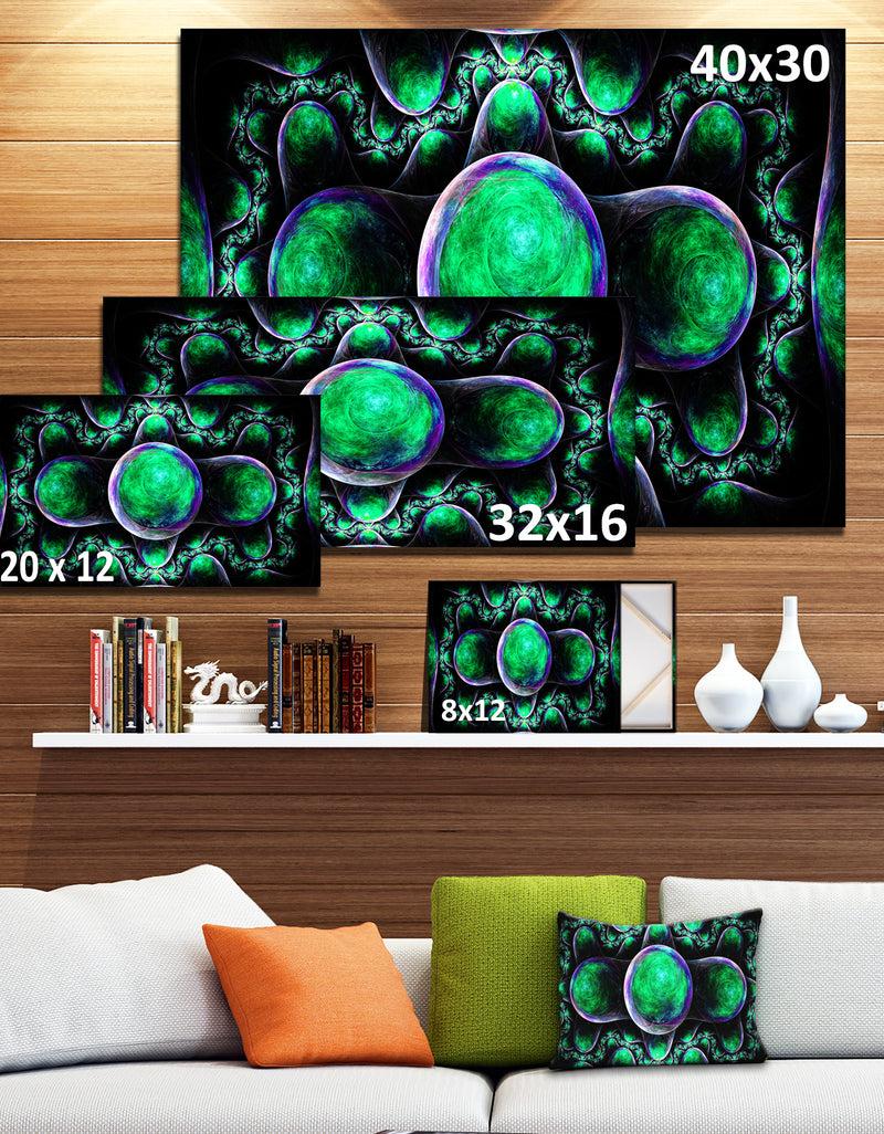 DesignQ Green Exotic Fractal Pattern - Abstract Art On Canvas