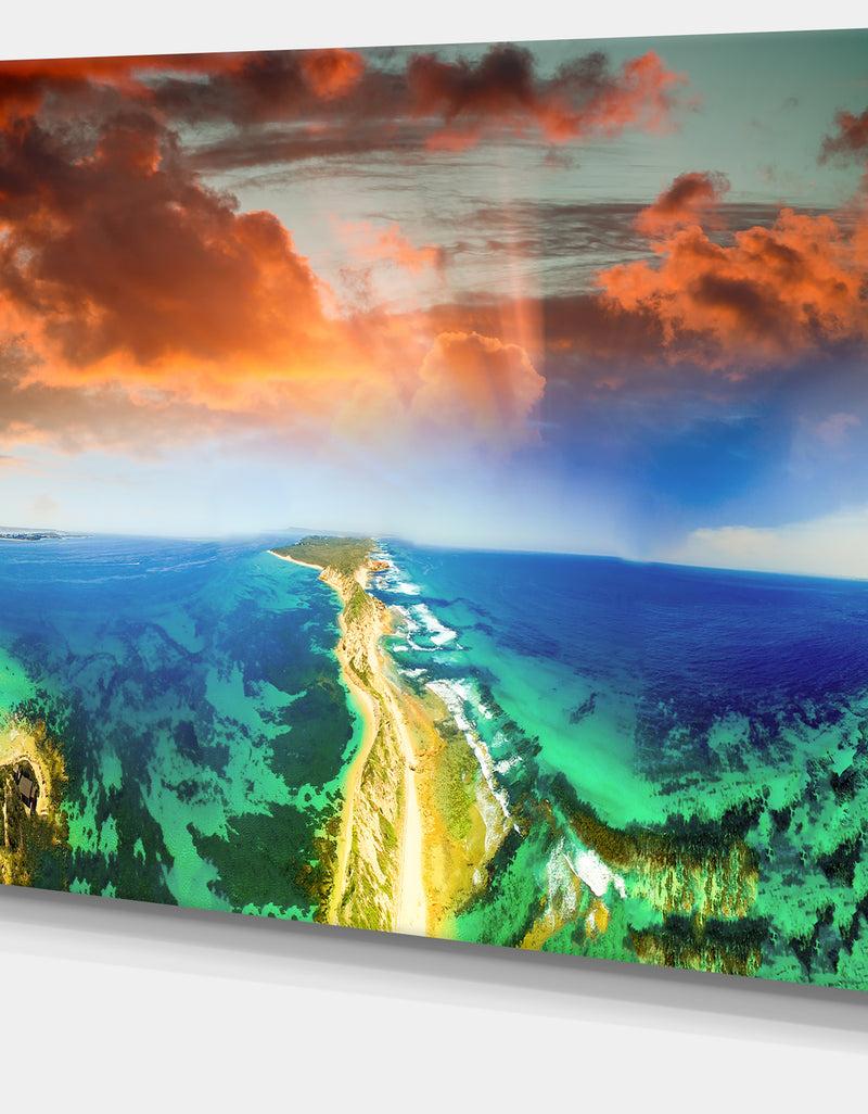 DesignQ Green Fort Nepean Road From Helicopter - Landscape Art Canvas Print