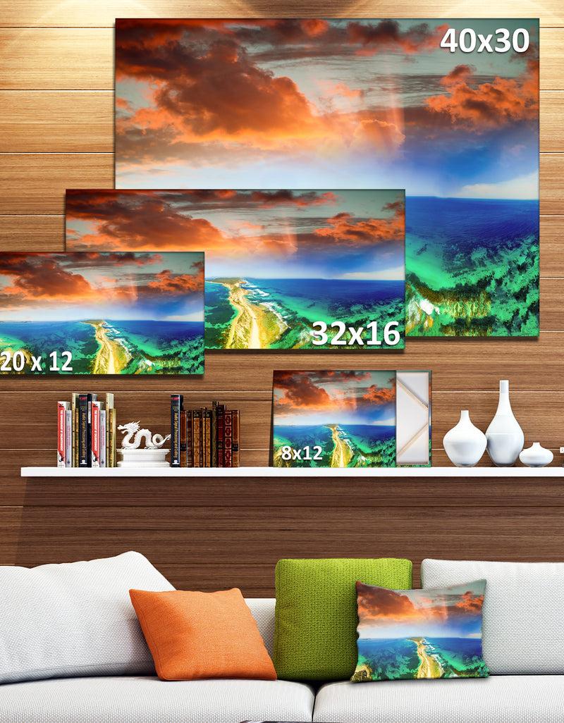 DesignQ Green Fort Nepean Road From Helicopter - Landscape Art Canvas Print