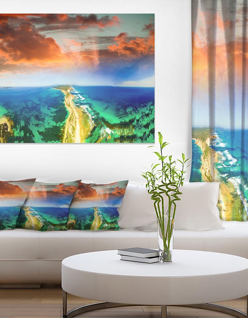 DesignQ Green Fort Nepean Road from Helicopter - Landscape Art Canvas Print