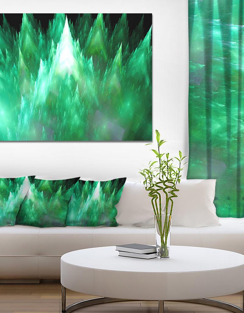 DesignQ Green Fractal Crystals Design - Extra Large Abstract Canvas Art Print