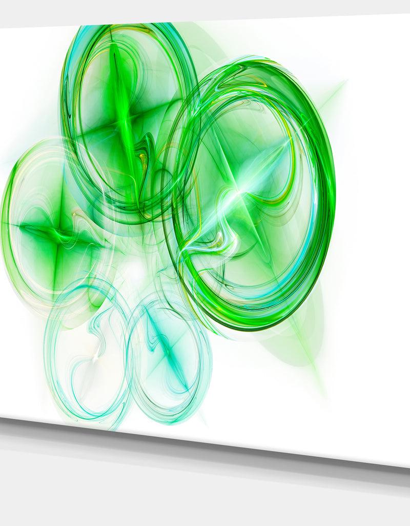 DesignQ Green Fractal Desktop Wallpaper - Abstract Digital Art Canvas Print