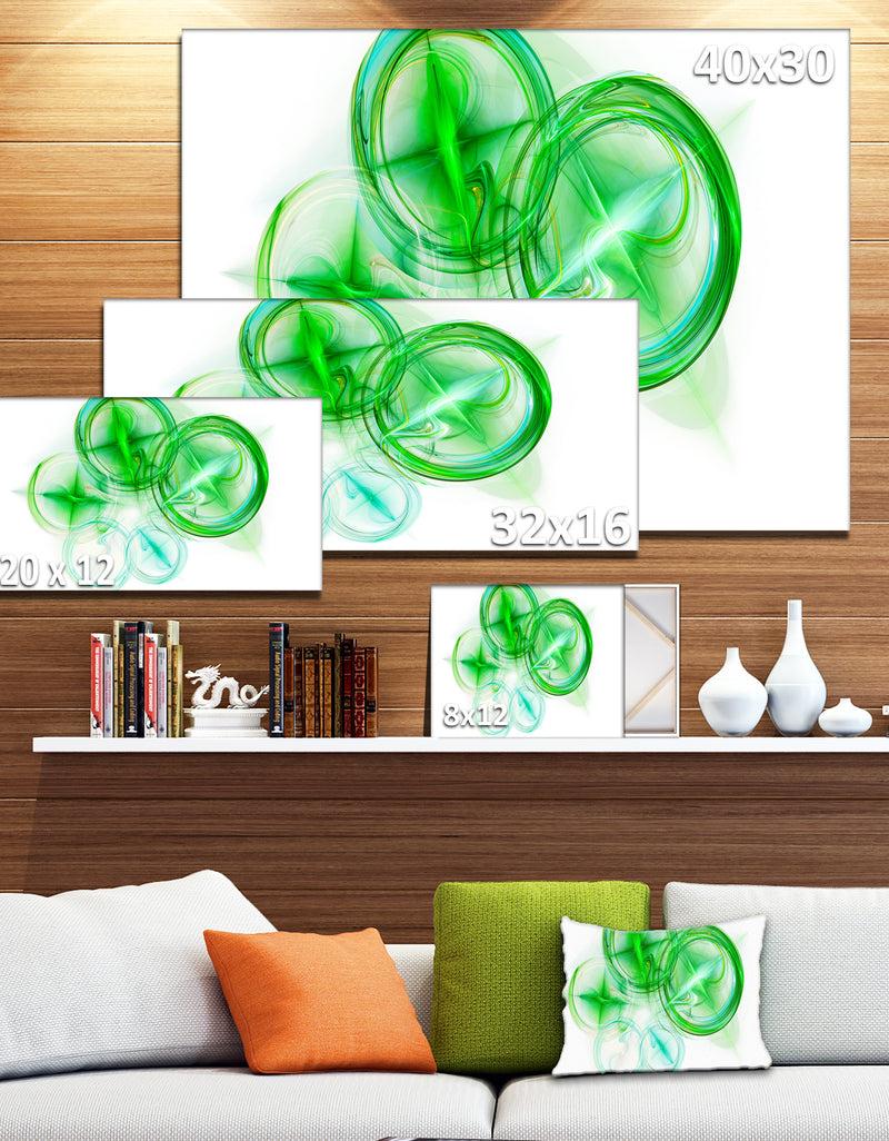 DesignQ Green Fractal Desktop Wallpaper - Abstract Digital Art Canvas Print