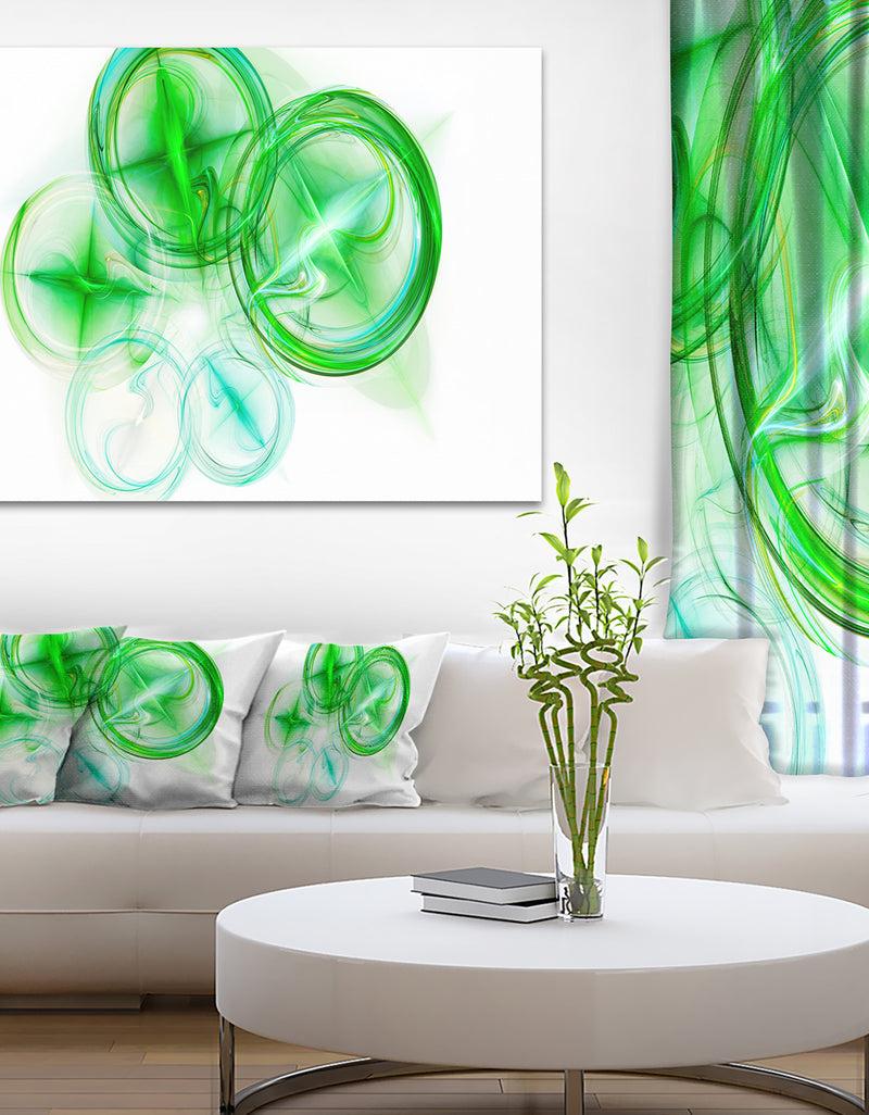 DesignQ Green Fractal Desktop Wallpaper - Abstract Digital Art Canvas Print