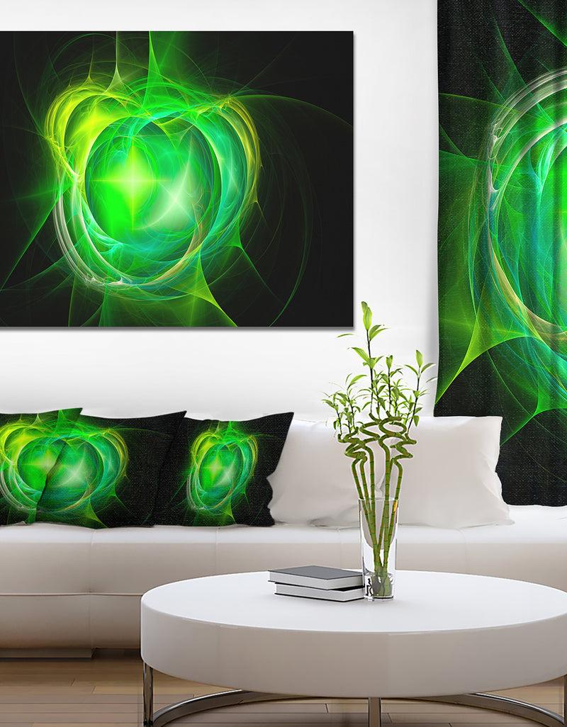 DesignQ Green Fractal Explosion Supernova - Large Glossy Canvas Art Print