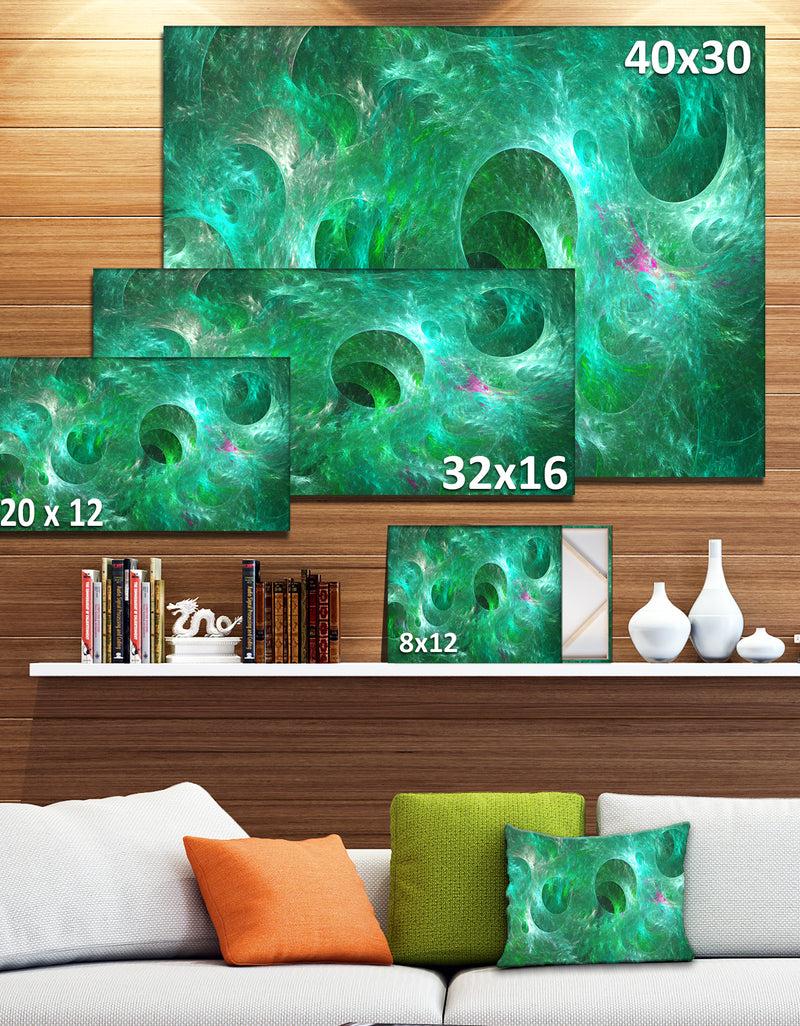 DesignQ Green Fractal Glass Texture - Abstract Artwork On Canvas