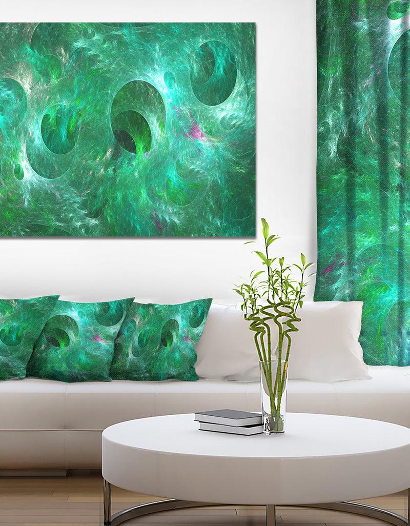 DesignQ Green Fractal Glass Texture - Abstract Artwork on Canvas