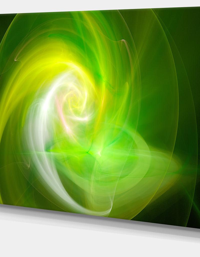 DesignQ Green Fractal Large Illustration - Large Canvas Wall Art