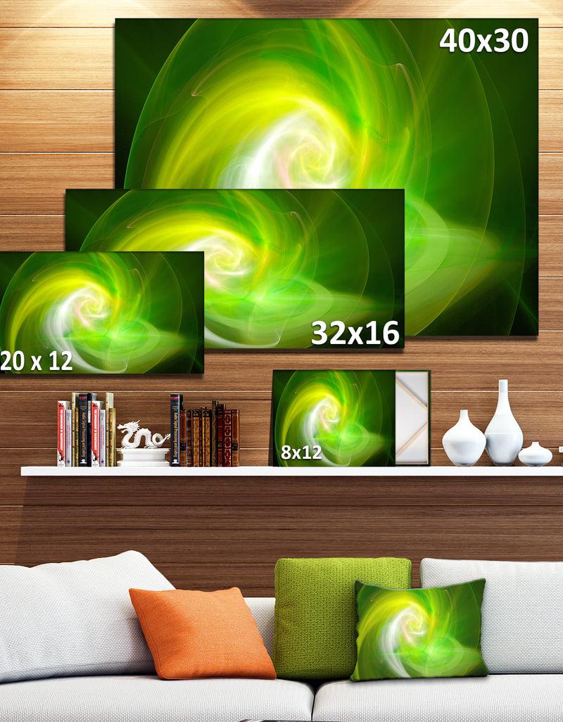 DesignQ Green Fractal Large Illustration - Large Canvas Wall Art