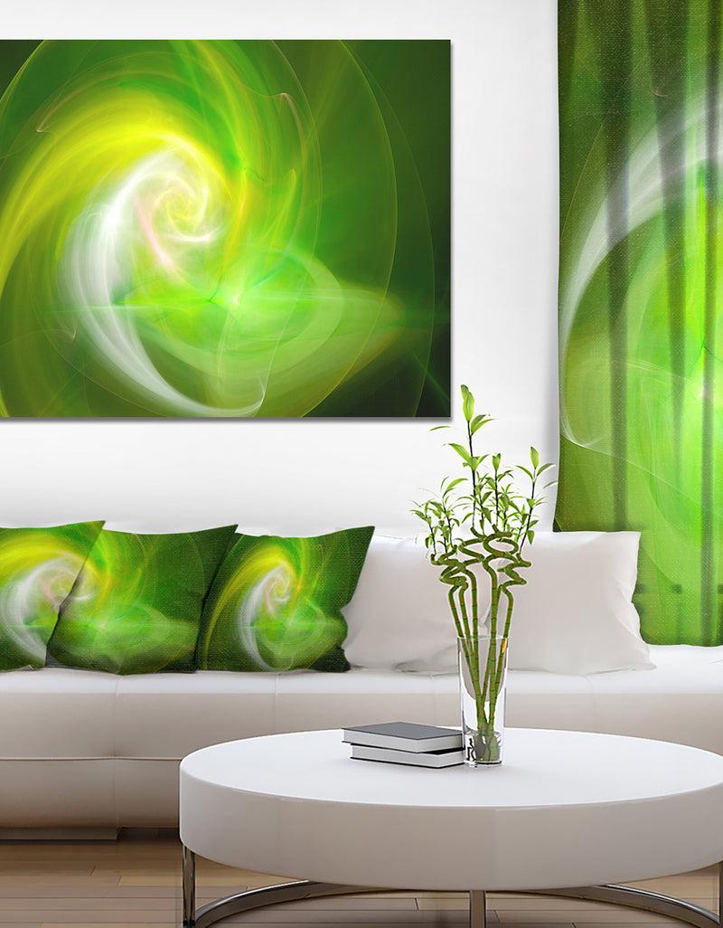 DesignQ Green Fractal Large Illustration - Large Canvas Wall Art