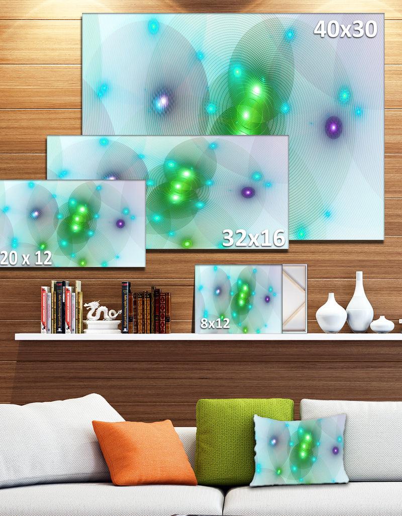 DesignQ Green Fractal Lights In Fog - Extra Large Abstract Canvas Art Print Canvas