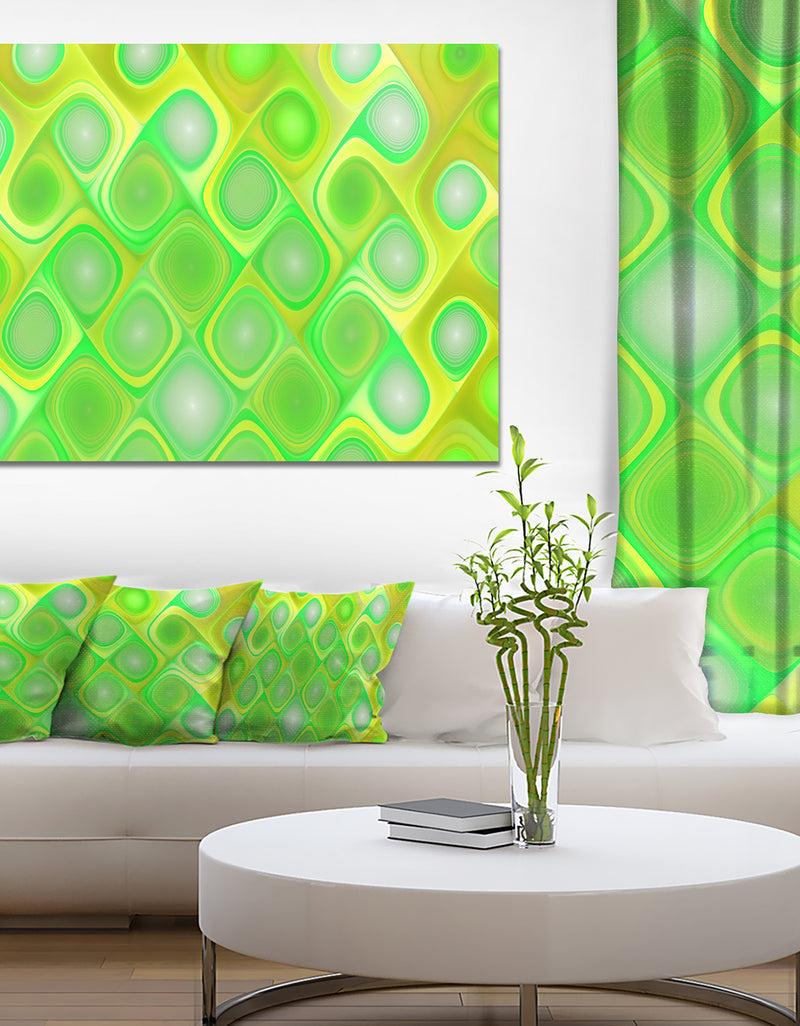 DesignQ Green Fractal Pattern with Swirls - Abstract Wall Art Canvas