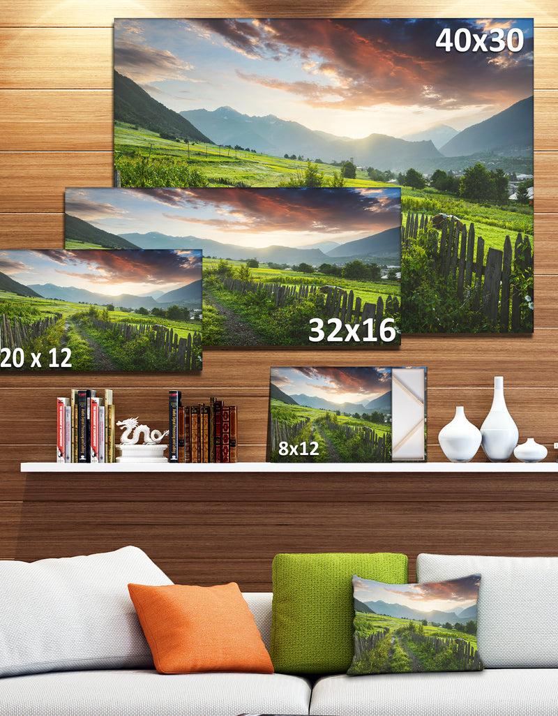 DesignQ Green Georgian Mountain Valley - Landscape Wall Artwork