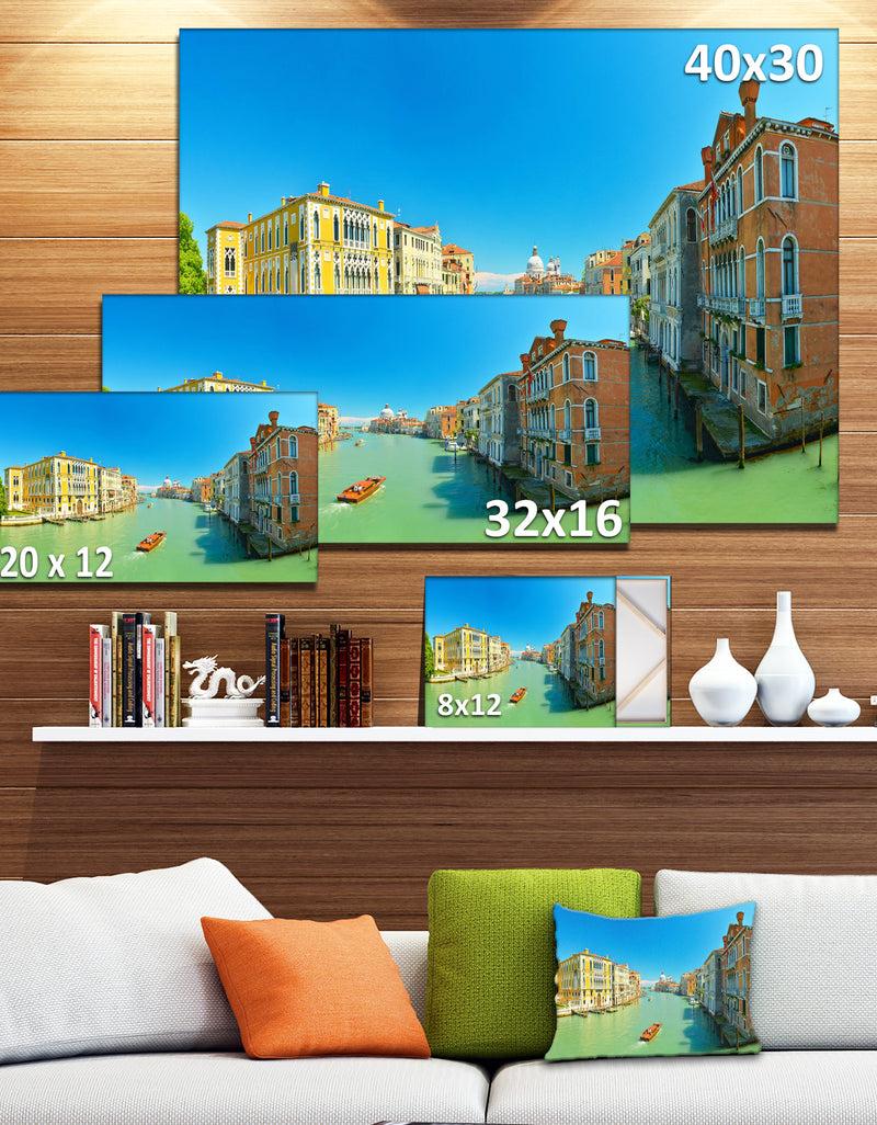 DesignQ Green Grand Canal Venice - Extra Large Landscape Canvas Art Print