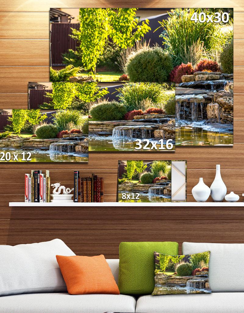 DesignQ Green Lake And Plants - Landscape Wall Artwork