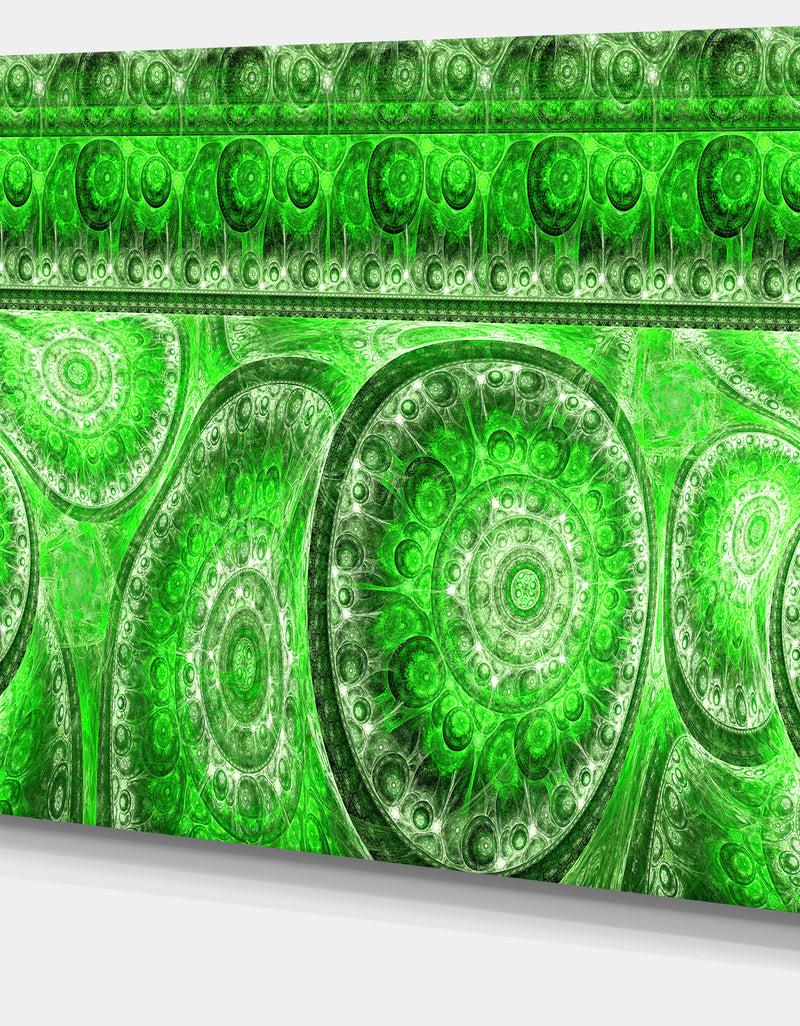 DesignQ Green Living Cells Fractal Design - Extra Large Abstract Canvas Art Print