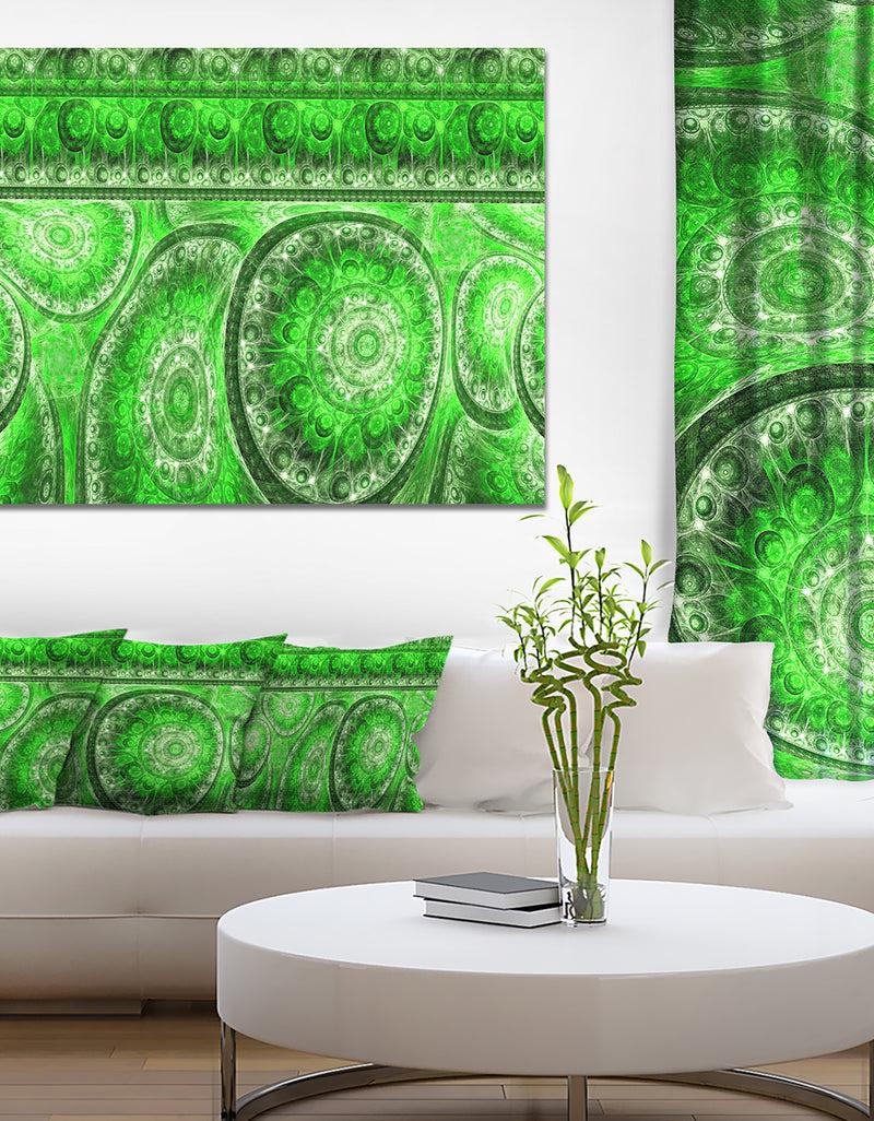 DesignQ Green Living Cells Fractal Design - Extra Large Abstract Canvas Art Print