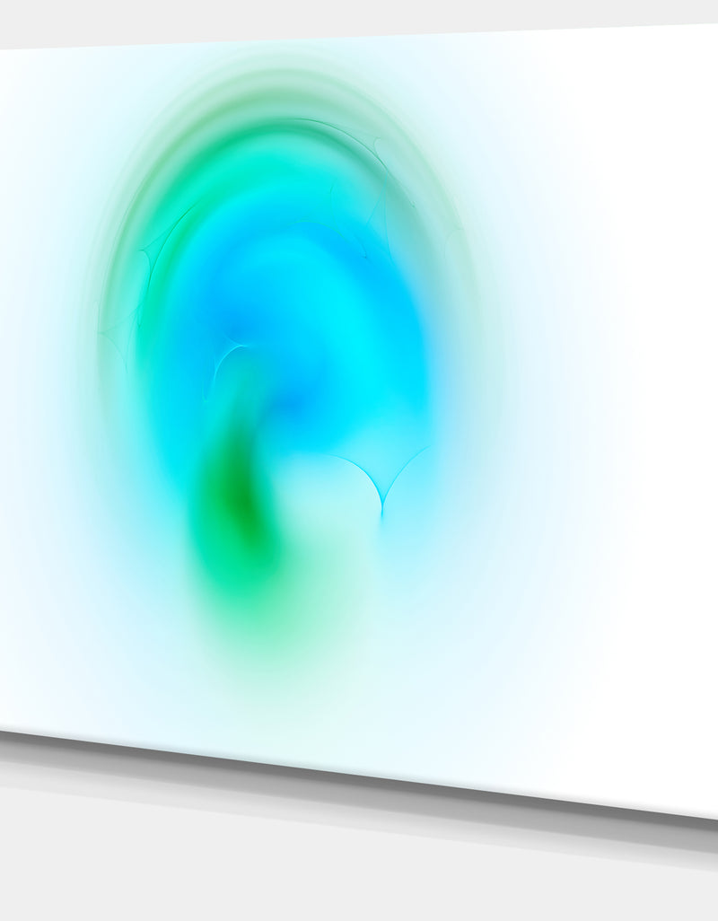 DesignQ Green Luminous Misty Sphere - Extra Large Abstract Canvas Art Print