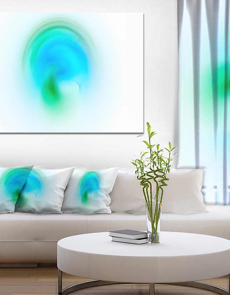 DesignQ Green Luminous Misty Sphere - Extra Large Abstract Canvas Art Print