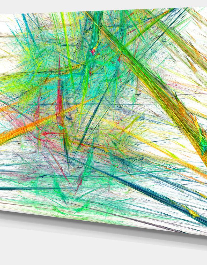 DesignQ Green Magical Fractal Pattern - Extra Large Abstract Canvas Art Print