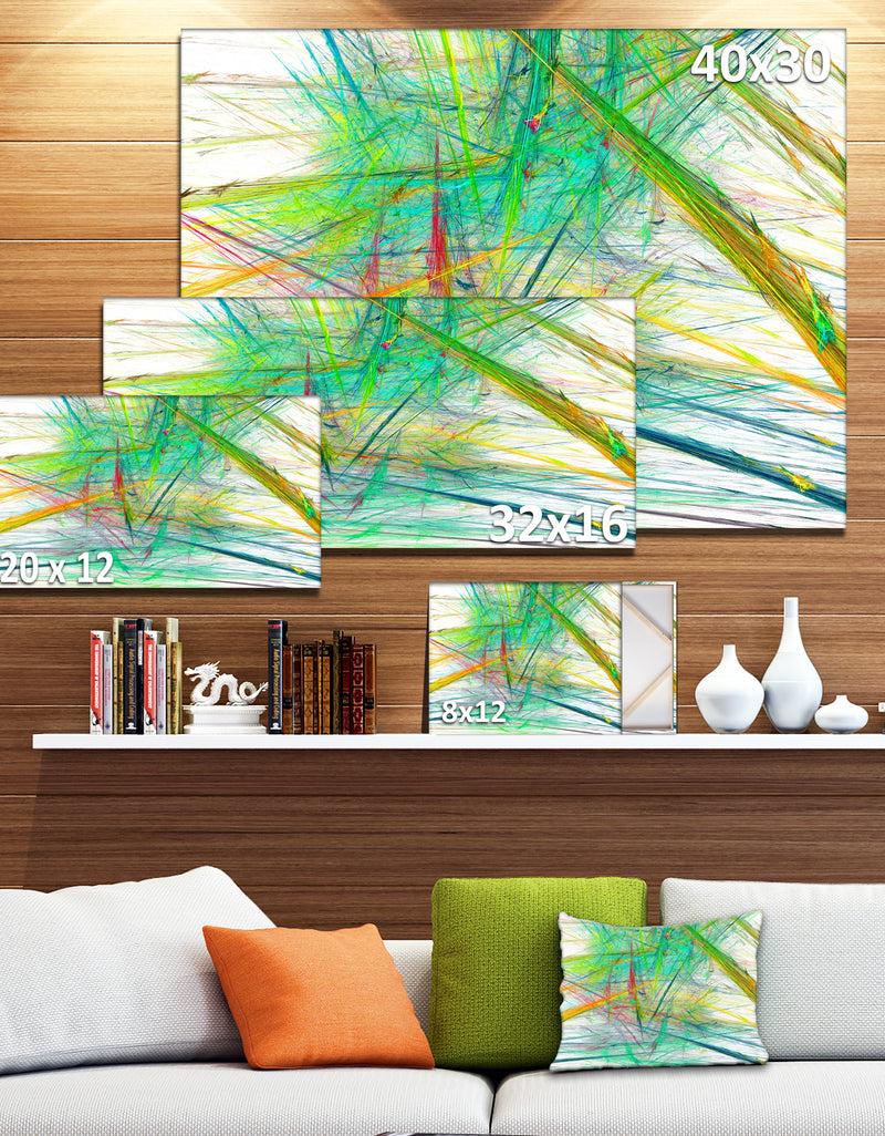 DesignQ Green Magical Fractal Pattern - Extra Large Abstract Canvas Art Print