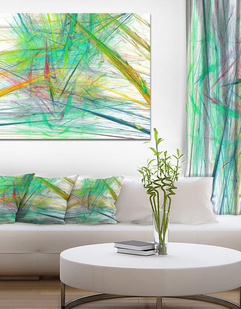 DesignQ Green Magical Fractal Pattern - Extra Large Abstract Canvas Art Print
