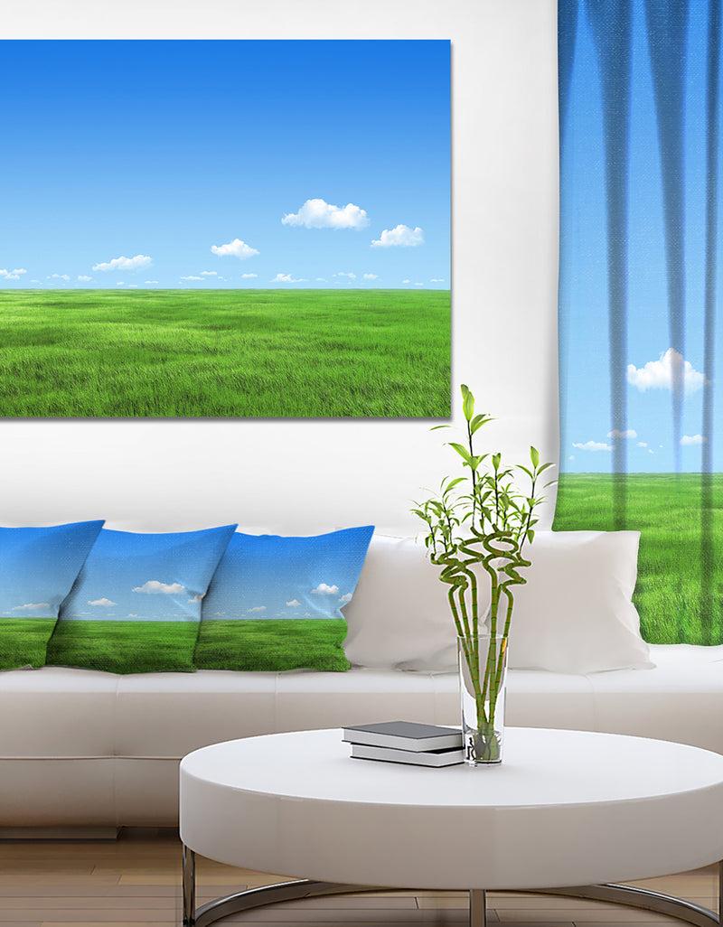 DesignQ Green Meadow and Blue Sky - Landscape Wall Artwork