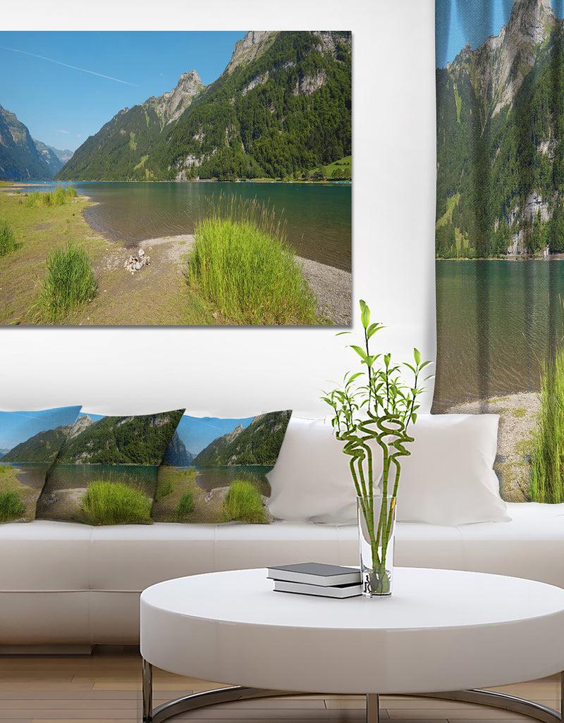 DesignQ Green Mountain Landscape View - Modern Landscpae Wall Art