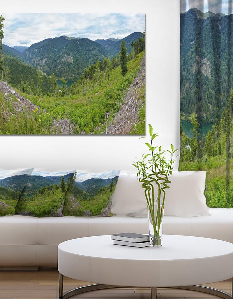 DesignQ Green Mountains Panorama - Modern Landscpae Wall Art