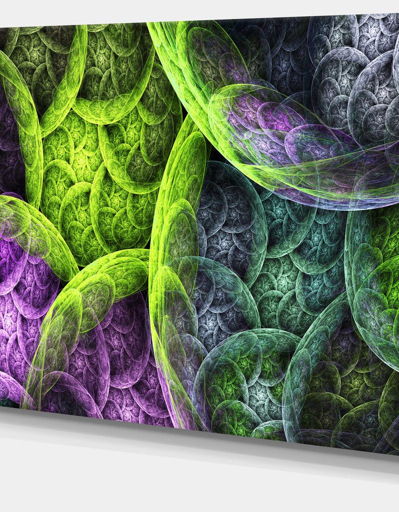 DesignQ Green Pink Colorful Clouds'Extra Large Abstract Canvas Art Print