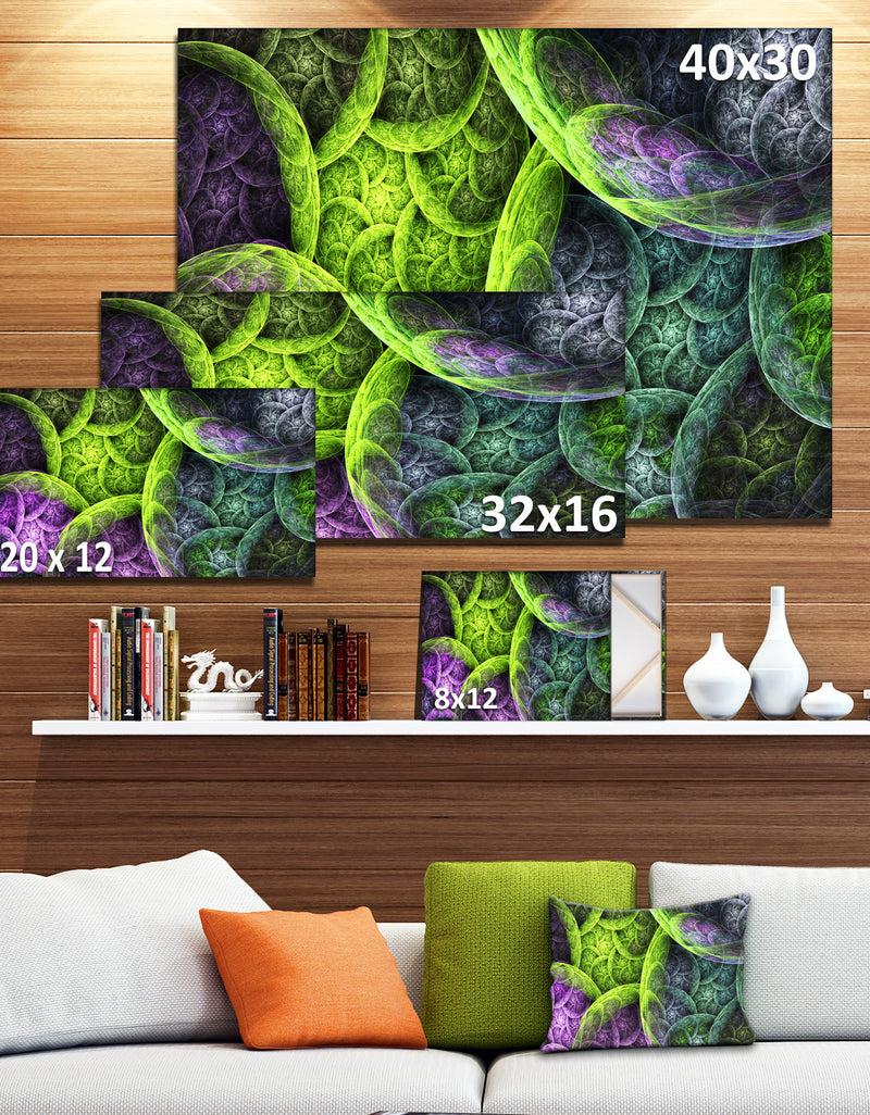 DesignQ Green Pink Colorful Clouds'Extra Large Abstract Canvas Art Print