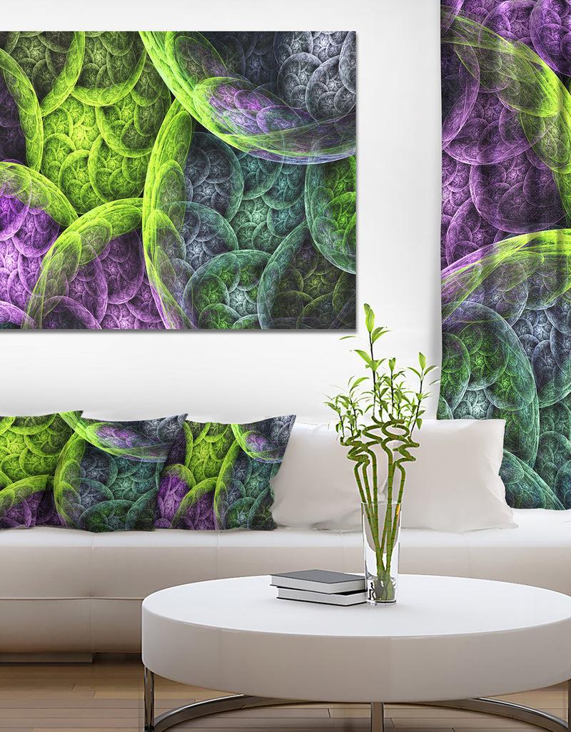 DesignQ Green Pink Colorful Clouds'Extra Large Abstract Canvas Art Print