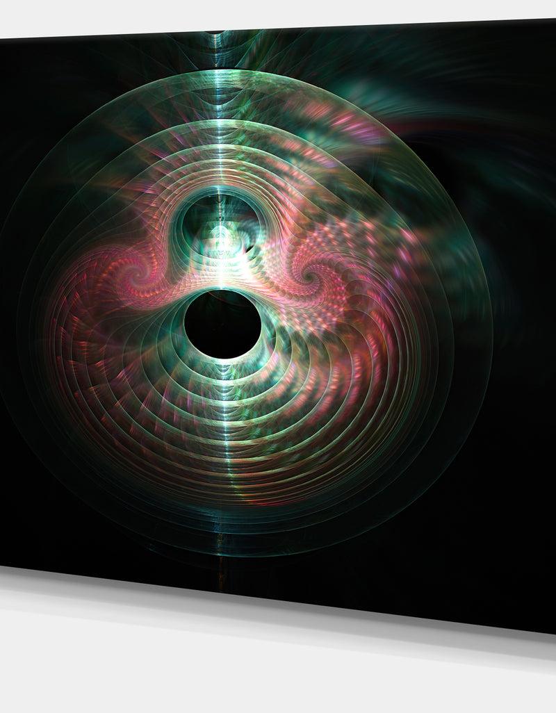 DesignQ Green Pink Magical Lights - Extra Large Abstract Canvas Art Print