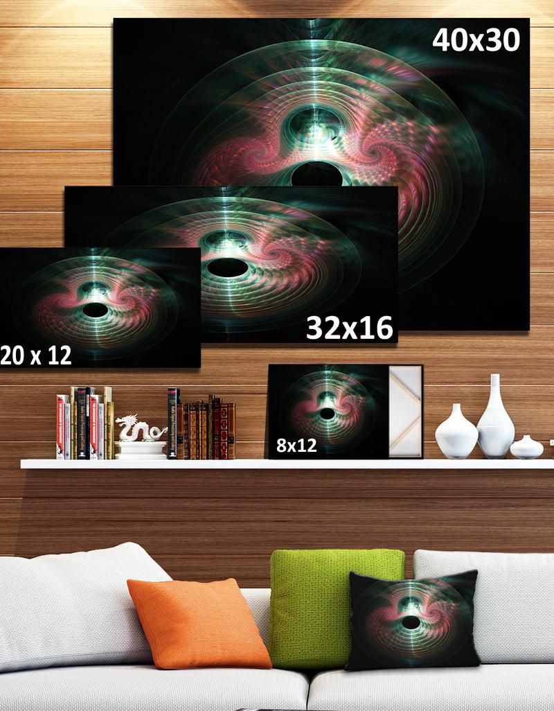 DesignQ Green Pink Magical Lights - Extra Large Abstract Canvas Art Print