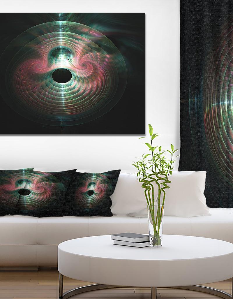 DesignQ Green Pink Magical Lights - Extra Large Abstract Canvas Art Print