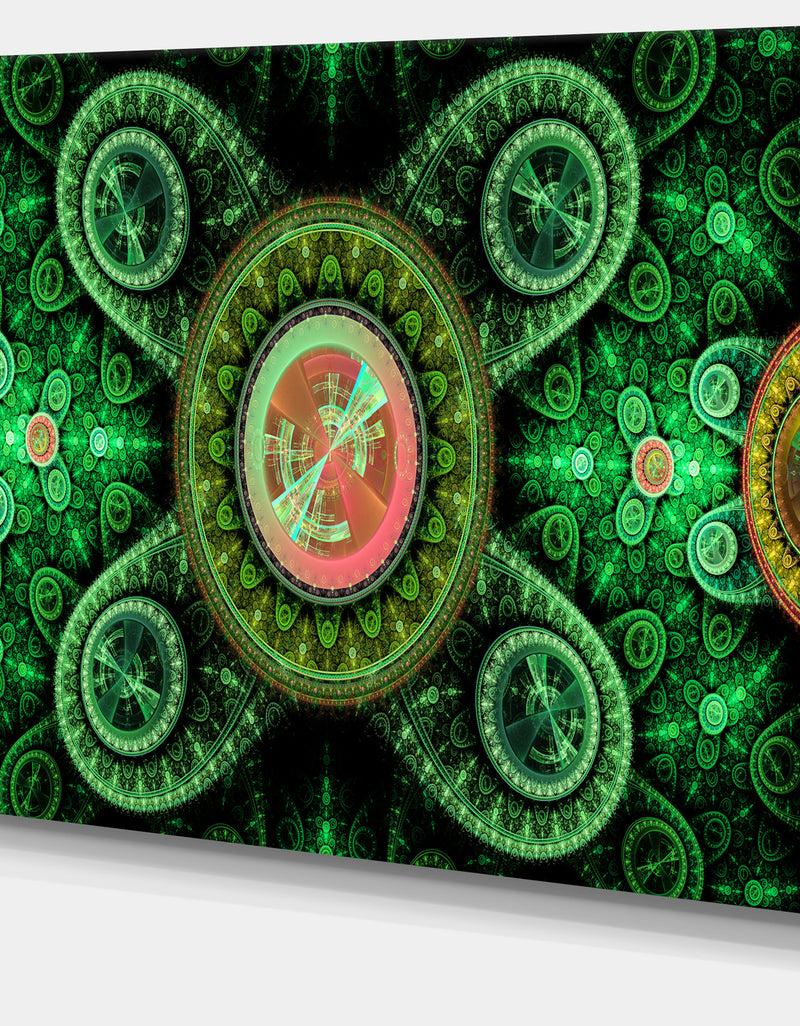 DesignQ Green Psychedelic Relaxing Art - Extra Large Canvas Art Print