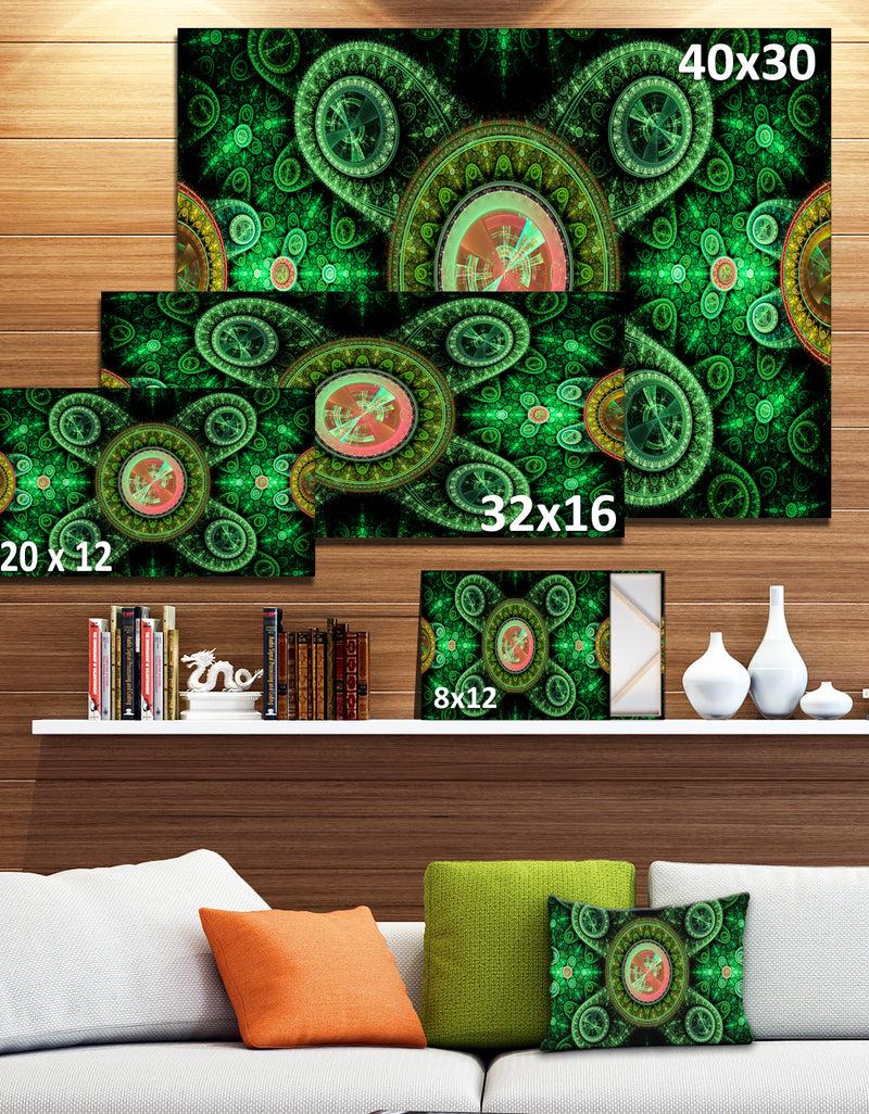 DesignQ Green Psychedelic Relaxing Art - Extra Large Canvas Art Print